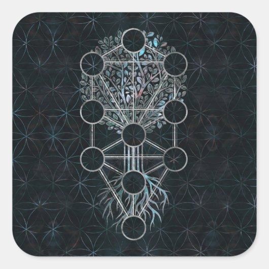 Kabbalah The Tree of Life - Etz Hayim スクエアシール (正面)