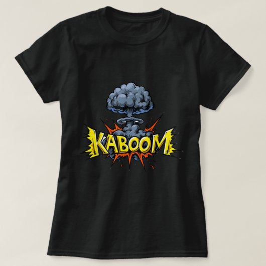 KABOOM! T-Shirt Bomb Mushroom Cloud Shirt Comic Bo Tシャツ (デザイン正面)