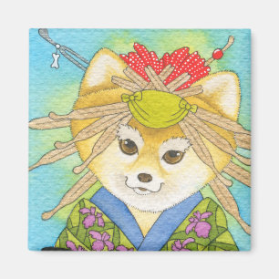 Kabukiの柴犬の磁石 マグネット