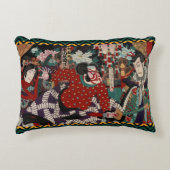Kabukiの武士の戦士Woodblock アクセントクッション (正面)