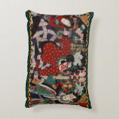 Kabukiの武士の戦士Woodblock アクセントクッション (裏面(縦))