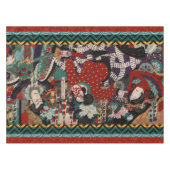 Kabukiの武士の戦士Woodblock テーブルクロス (正面(横))