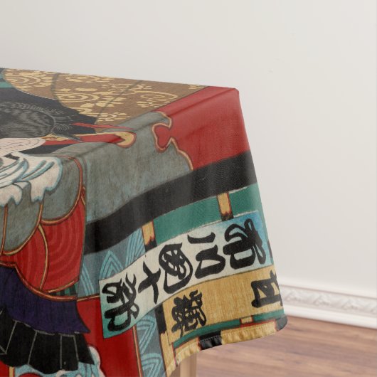 Kabukiの武士の戦士Woodblock テーブルクロス (インサイチュ)