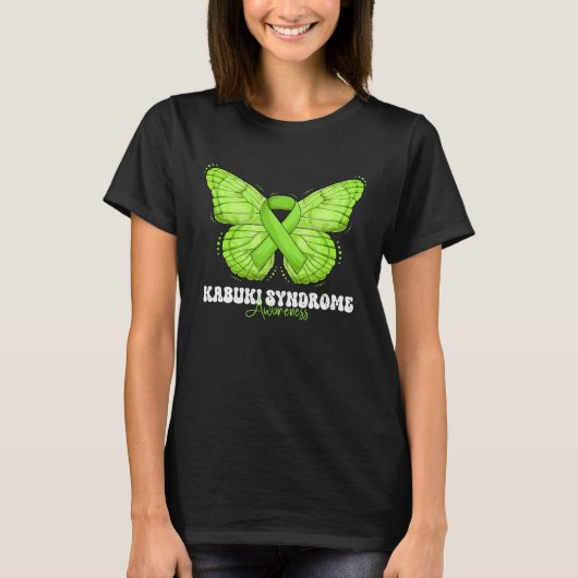 Kabuki Syndrome Awareness Month Lime Green Ribbon Tシャツ (正面)