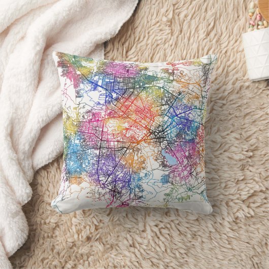 Kabul Afghanistan City Map クッション (ブランケット)