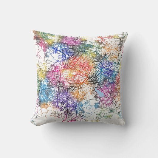 Kabul Afghanistan City Map クッション (正面)