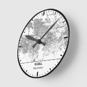 Kabul Clock City Line Art ラウンド壁時計 (傾斜)