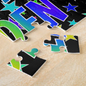 「KADEN」ファーストネーム、おもしろい「ハッピーバースデー」 ジグソーパズル (側面)