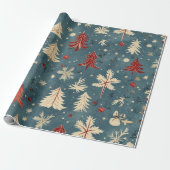 Kadopapier kerst blauw ラッピングペーパー (アンロールド)