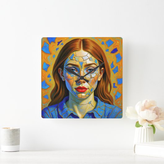 “Kaela” - Pattern of a Past スクエア壁時計 (ホーム)