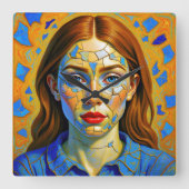 “Kaela” - Pattern of a Past スクエア壁時計 (正面)