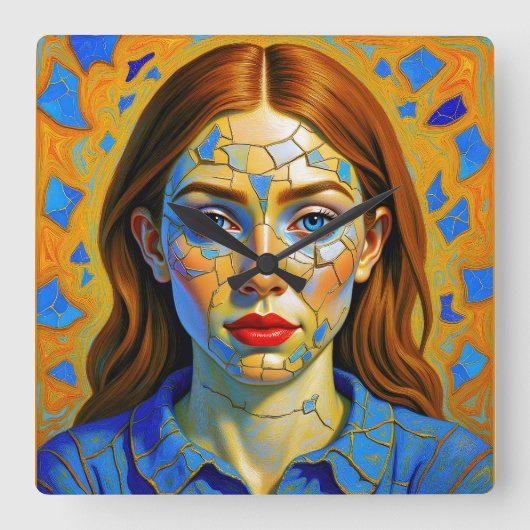 “Kaela” - Pattern of a Past スクエア壁時計 (正面)