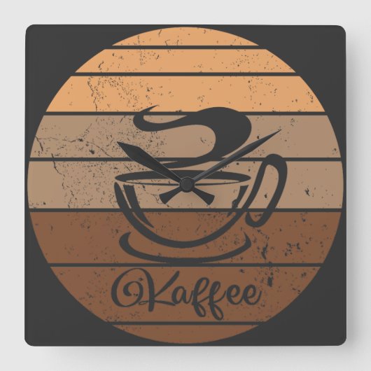 Kaffee Design スクエア壁時計 (正面)
