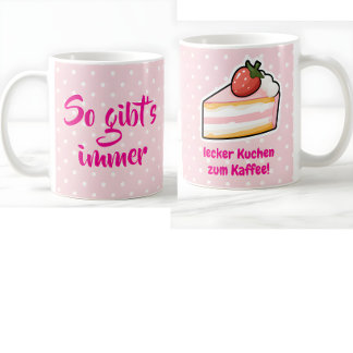 Kaffee und Kuchen Kaffeebecher, Lustige  コーヒーマグカップ