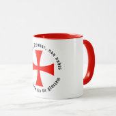 Kaffeetasse mit Templerkreuz und Templermotto マグカップ (正面右)