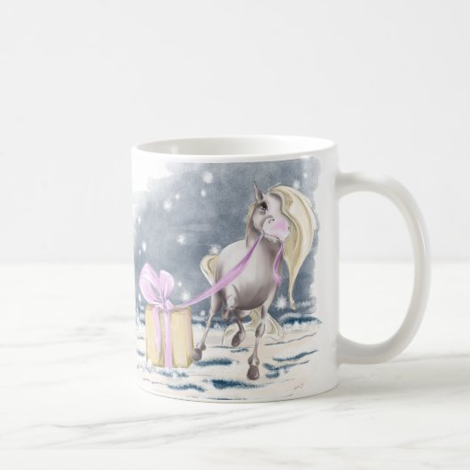 Kaffetasse Weihnachts-Pferdebild コーヒーマグカップ (右)