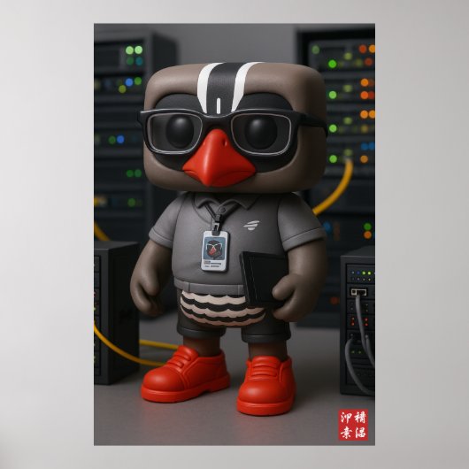 Kagu working at the data center ポスター (正面)