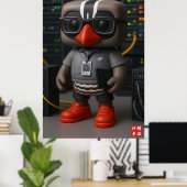 Kagu working at the data center ポスター (ホームオフィス)