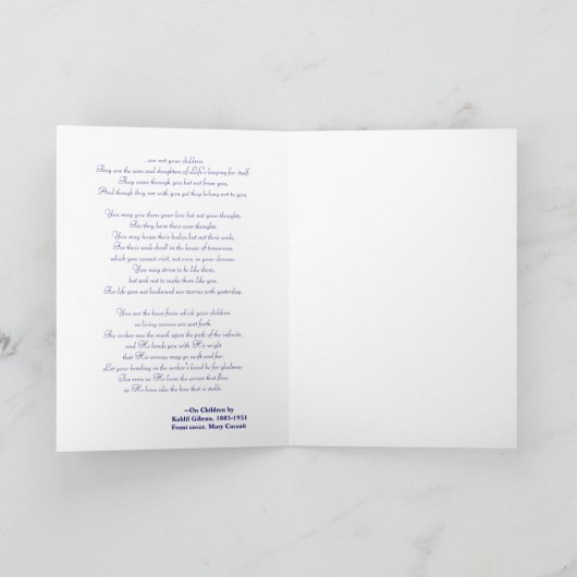 Kahlil Gibran著子供 カード (内部)