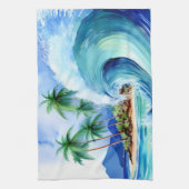 Kai Aloha Island Watercolor Wave キッチンタオル (縦)