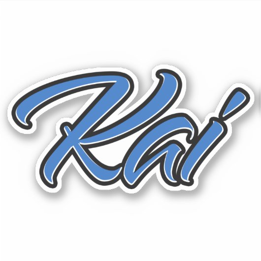 Kai Name blue Aufkleber Sticker Stickerset シール (正面)