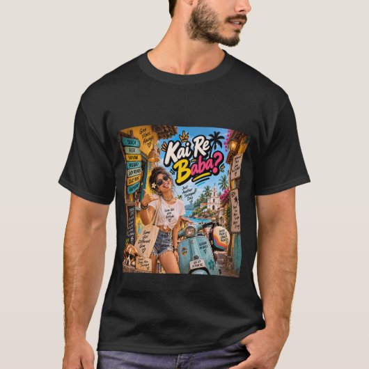 Kai Re Baba? — Just Another Susegad Day Tシャツ (正面)