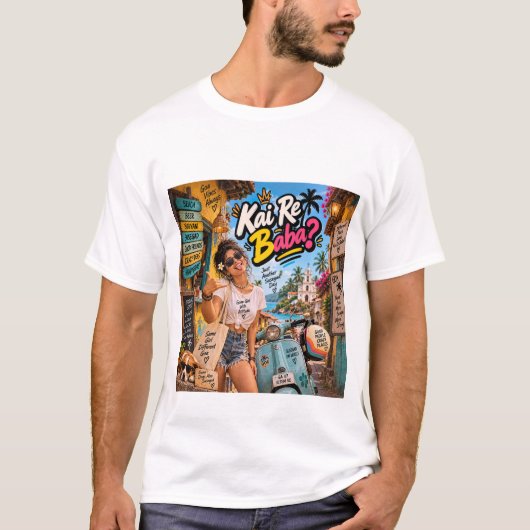 Kai Re Baba? — Just Another Susegad Day Tシャツ (正面)