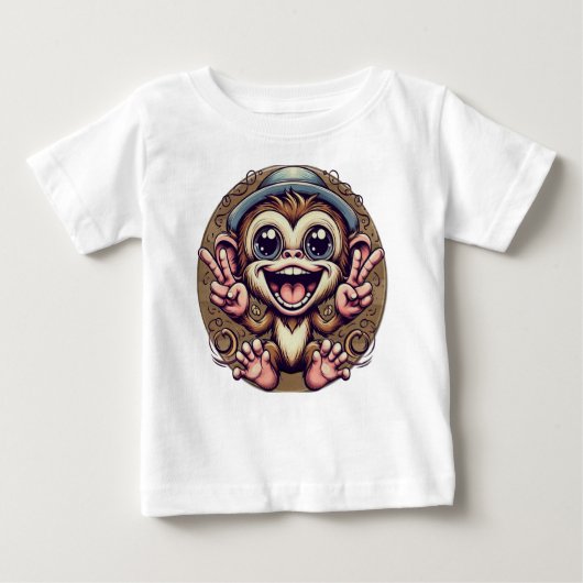 Kai the Peace Monkey Baby Tee - Boys Chill Vibes ベビーTシャツ (正面)