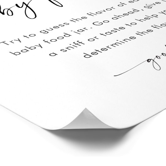 KAIAはベビー食ゲームの看板を推測 ポスター (角)