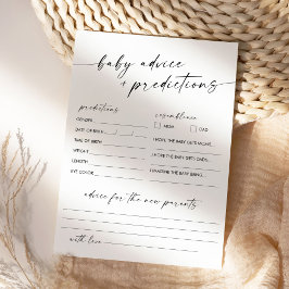 KAIAベビーシャワーアドバイス&予測カード 招待状