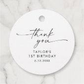 KAIAミニマリストバースデーパーティーメッセージカード フェイバータグ (裏面)