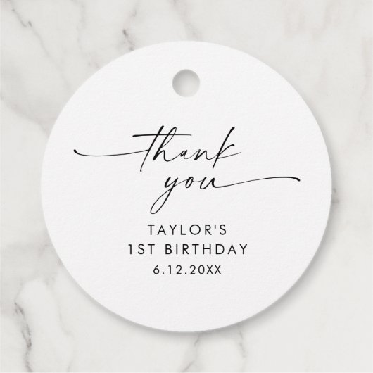 KAIAミニマリストバースデーパーティーメッセージカード フェイバータグ (裏面)