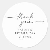 KAIAミニマリスト誕生日パーティーのお願い ラウンドシール (正面)