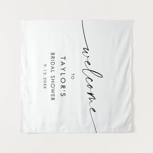 KAIAミニマルブライダルシャワーへようこそ タペストリー (正面(横))