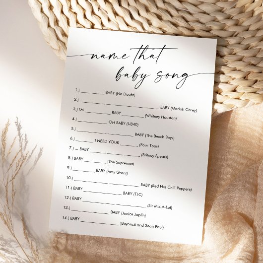 KAIA名そのベビーソングゲームカード 招待状