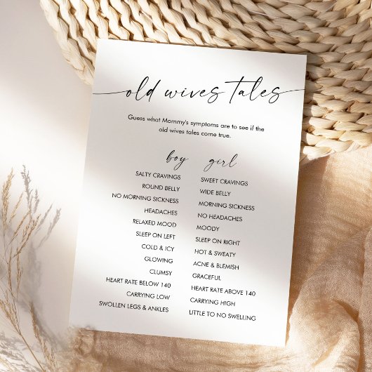 KAIA旧妻の物語ベビーシャワーゲームカード 招待状