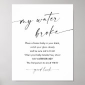 KAIA私の水は赤ちゃんシャワーのゲームサインを壊した ポスター (正面)