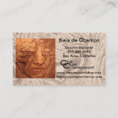 Kaia茶色のde ocampoの木カード 名刺 (裏面)