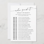 KAIA誰が言ったママのパパベビーゲームカード 招待状 (正面)