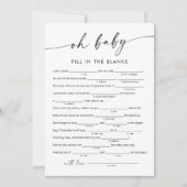 KAIA赤ちゃんシャワーLibs、ゲームに空白の記入 招待状 (正面)