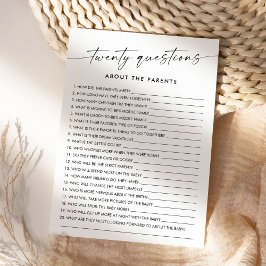 KAIA 20親の質問ベビーゲーム 招待状