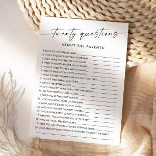 KAIA 20親の質問ベビーゲーム 招待状