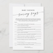 KAIA Baby Shower Surveyがゲームカードと発表 招待状 (正面)