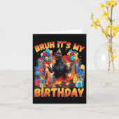 Kaiju Birthday Party Japan Monster Dinosuar Its My カード (黄色い花)