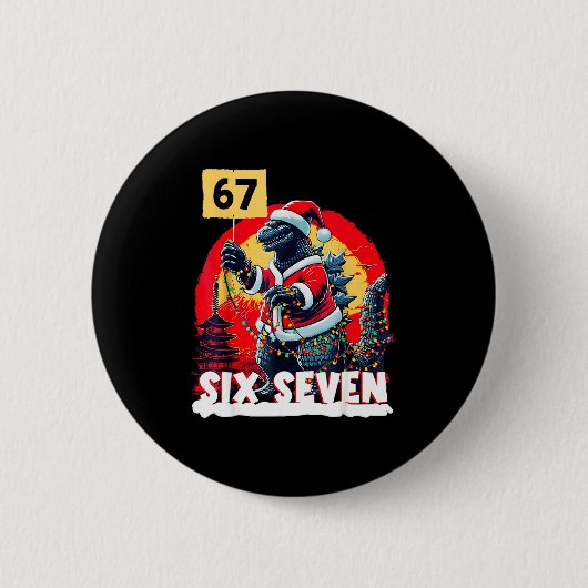 Kaiju Christmas 67 Santazilla Japanese Monster Din 缶バッジ (正面)