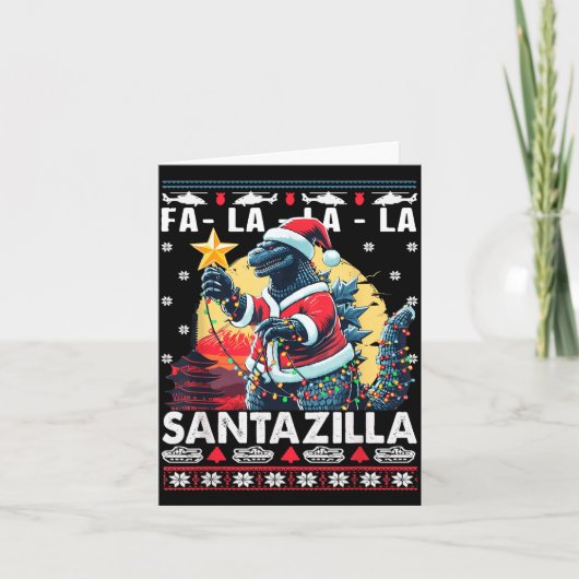 Kaiju Christmas Santazilla Japanese Monster Dinosa カード (正面)
