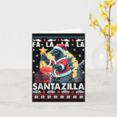 Kaiju Christmas Santazilla Japanese Monster Dinosa カード (黄色い花)