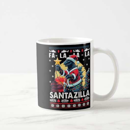 Kaiju Christmas Santazilla Japanese Monster Dinosa コーヒーマグカップ (右)