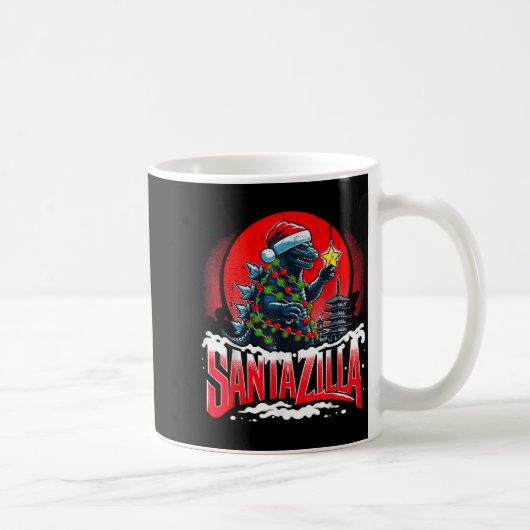 Kaiju Christmas Santazilla Japanese Monster Dinosa コーヒーマグカップ (右)