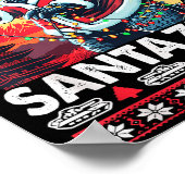 Kaiju Christmas Santazilla Japanese Monster Dinosa ポスター (角)